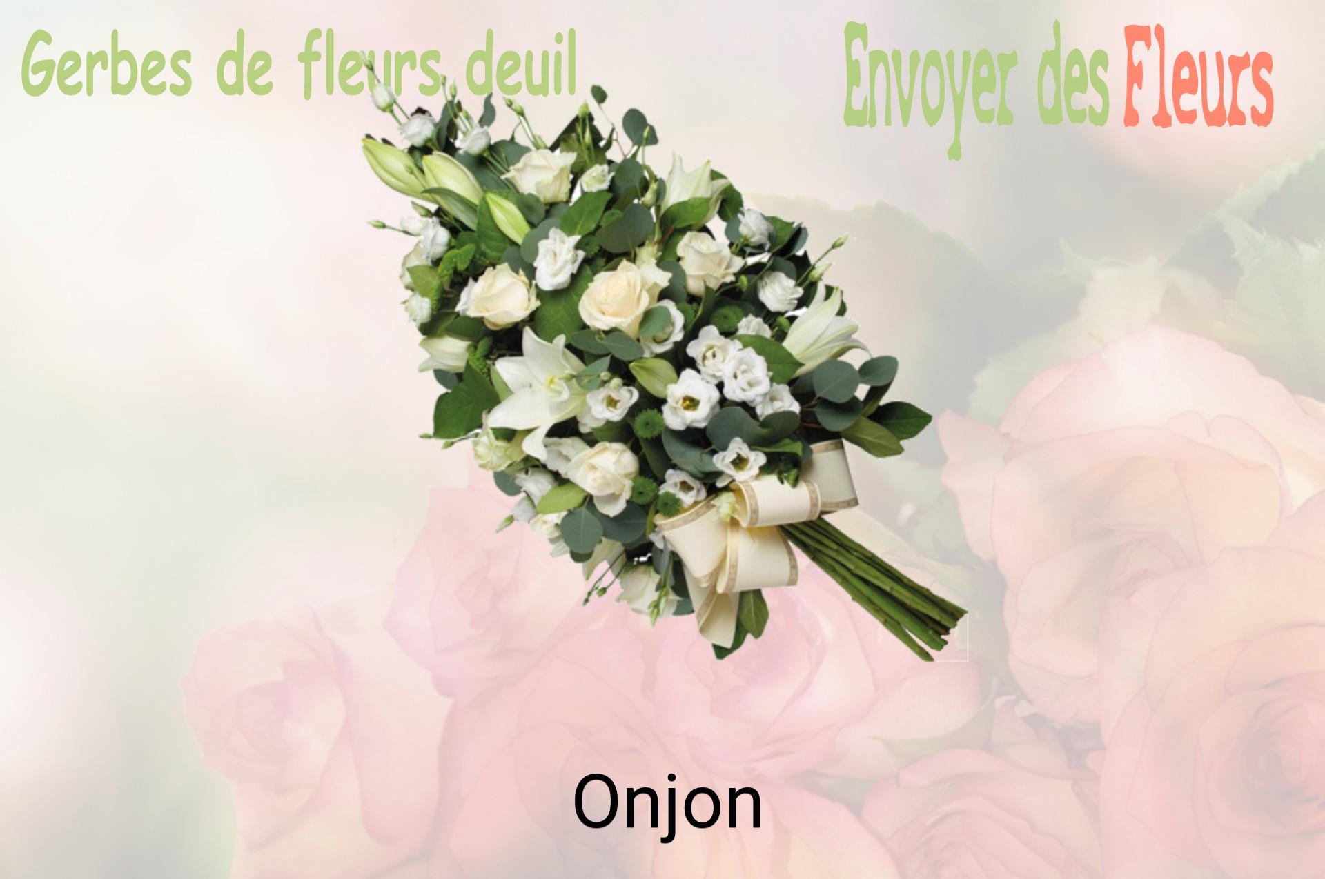 Gerbe de fleurs de deuil livrée à Onjon